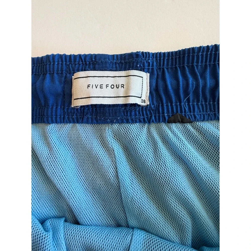Five Four Modern Mens Blue Green Striped‎ Swim Trunks Board Shorts Size 38